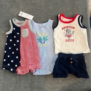 Bundle of Carter's baby boy newborn outfits